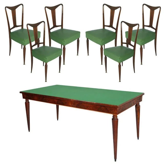 Mid-Century Italian Dining Room Table & Chairs, Set of 7 For Sale - Image 10 of 10