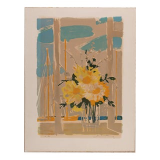 Michel Henry, Bouquet of Yellow Flowers, Lithograph For Sale