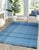 Cerulean 4x6 Maya Opulent Blue Minimalist Modern Flatweave Wool Carpet Rug For Sale - Image 8 of 9