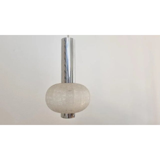 Glass Chrome and Glass Pendants from Sölken Leuchten, Germany, 1970s, Set of 3 For Sale - Image 7 of 11