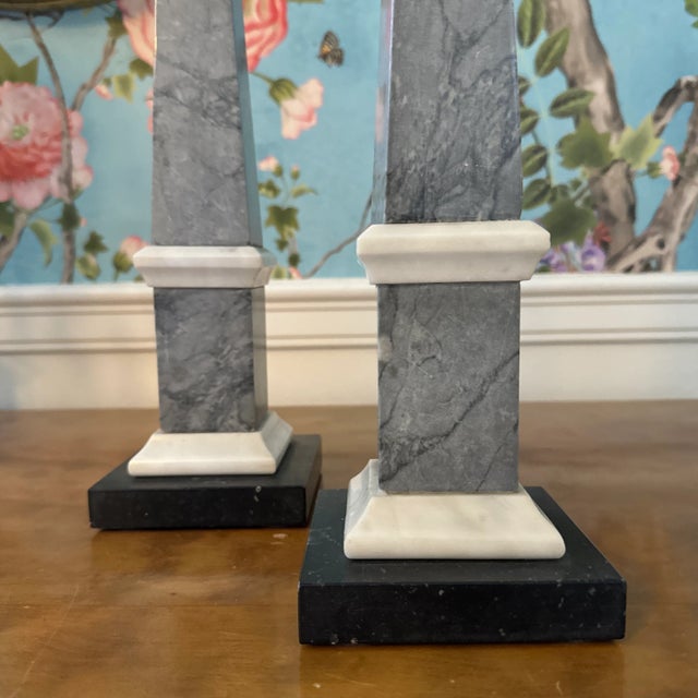 Gray 20th Century Gray Marble Obelisks - a Pair For Sale - Image 8 of 12