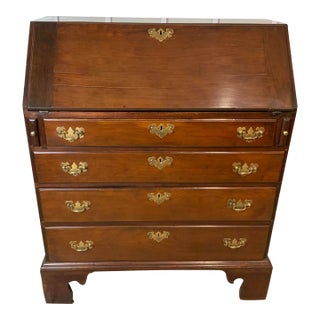 Cherry Chippendale Slant Front Desk For Sale