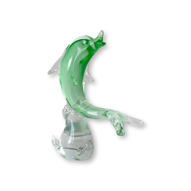 Traditional Italian Murano Glass Dolphin Sculpture For Sale - Image 3 of 4