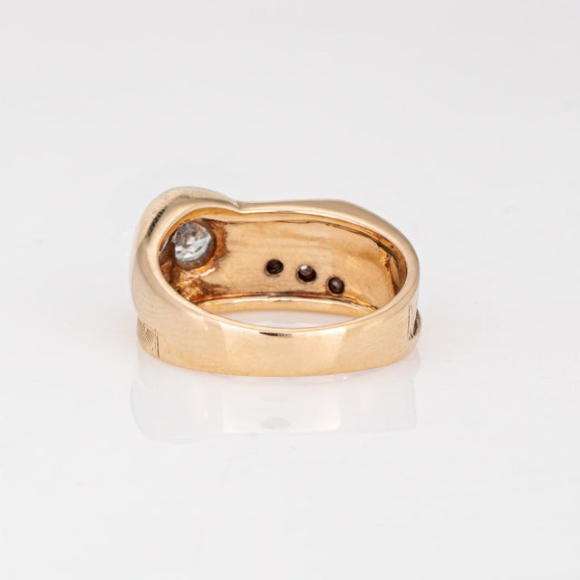 1970s 70s Vintage Diamond Shooting Star Ring Sz 5 Band 14k Gold Celestial Jewelry For Sale - Image 5 of 7