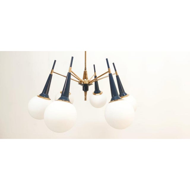 Sputnik Chandelier with Globes For Sale - Image 6 of 16