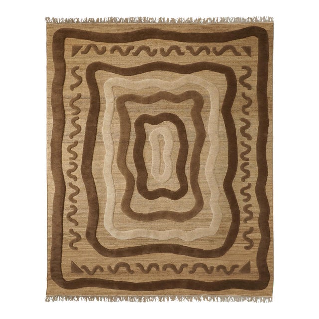 Ward + Gray Dune Flat Weave With Shag Pile Overlay Runner Rug, 2.5' x 12' For Sale