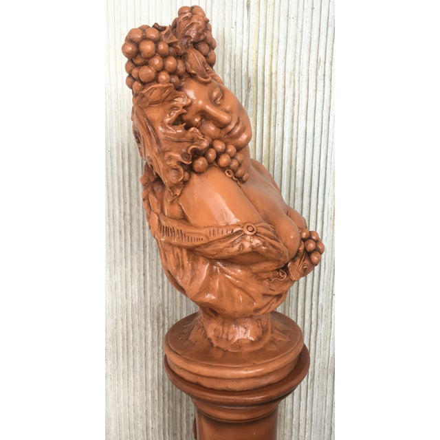 Late 19th Century 19th Century Spectacular Clay Goddess of Summer in a Matching Pedestal For Sale - Image 5 of 11