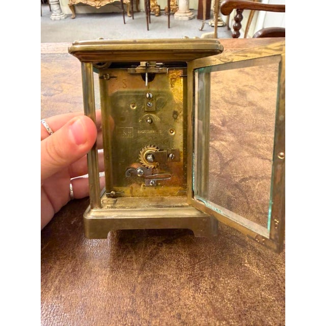 French French Late 19th Century Carriage Clock, Brass Case, Circa 1890 For Sale - Image 3 of 18