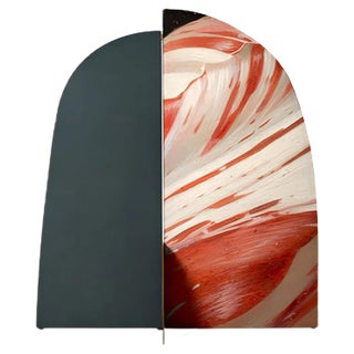 Kazimir Screen Type A in Green & Floral Pattern on Black by Julia Dodza for Colé For Sale