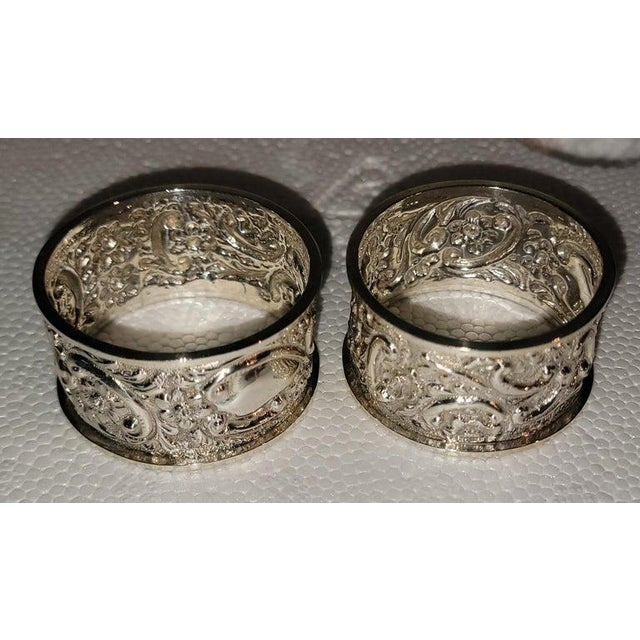 1920s Pair of Gaydon & Sons Sterling Silver Napkin Holders For Sale - Image 4 of 5