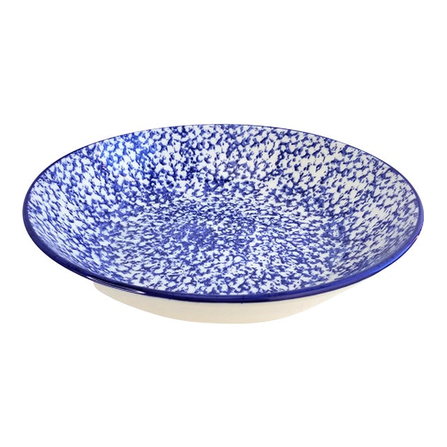 Crate & Barrel Blue and White Crate and Barrel Spongeware Serving Bowl