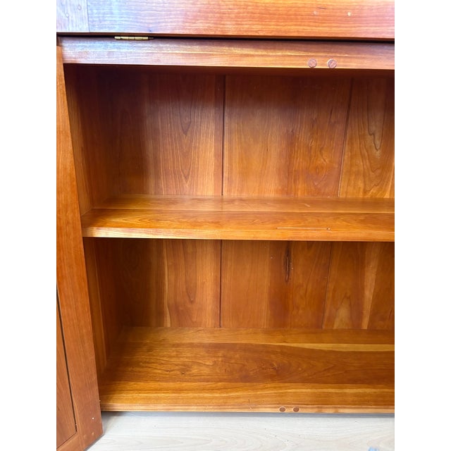 Vintage 1980 Thos Moser Shaker Cherry Cupboard Desk For Sale - Image 13 of 15