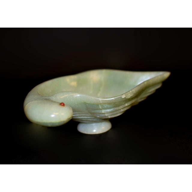Green Aventurine Quartz Dove Bowl Hand Crafted Gemstone Bowl For Sale - Image 8 of 16