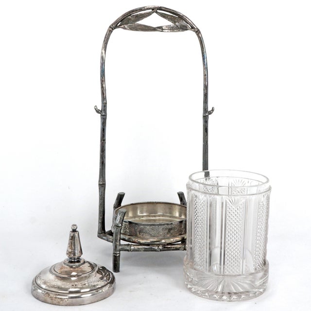 Late 19th Century James Tufts Silverplate Pickle Caster Bamboo Aesthetic Movement Circa 1870 For Sale - Image 5 of 14