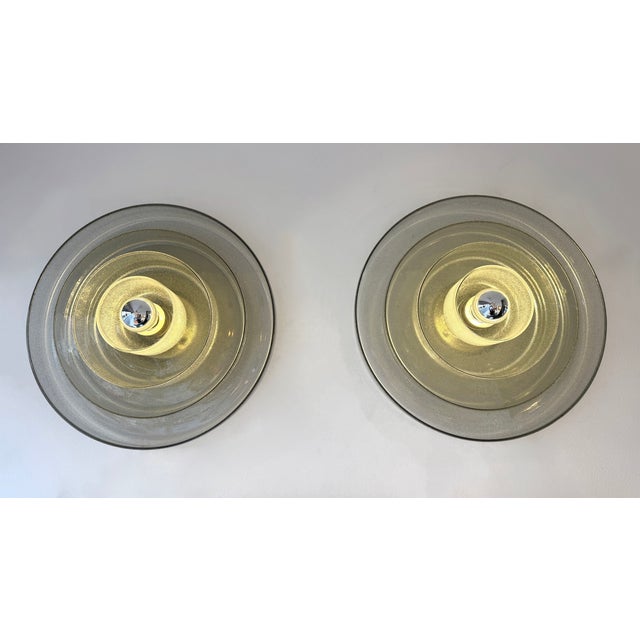 Metal 1970s Sconces Murano Glass by Carlo Nason for Mazzega, Italy - Pair For Sale - Image 7 of 12