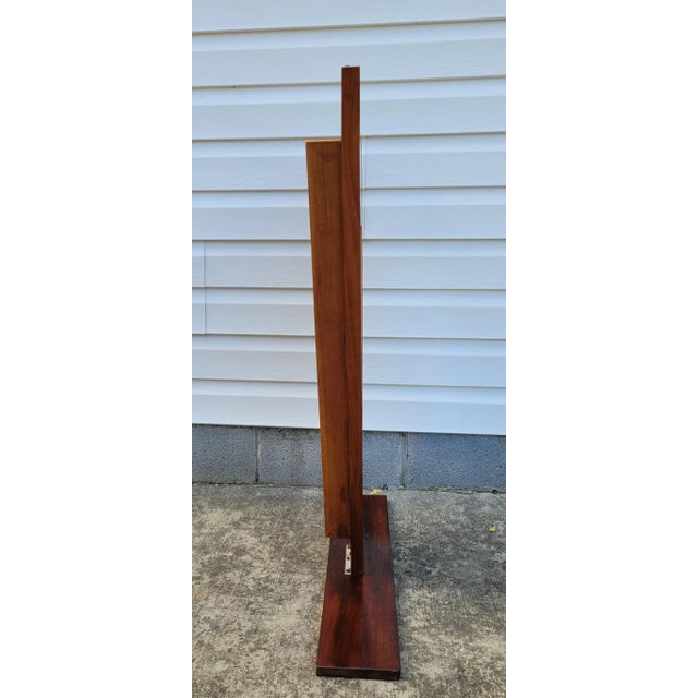 Mid-Century Modern Vintage Live Edge Burlwood Triangular Mirror For Sale - Image 3 of 13