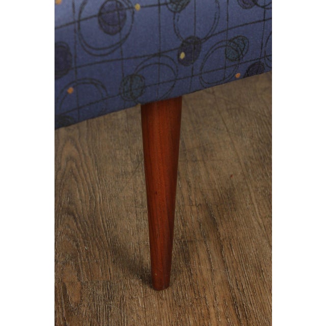 Mid Century Modern Upholstered Walnut Bench For Sale - Image 10 of 12