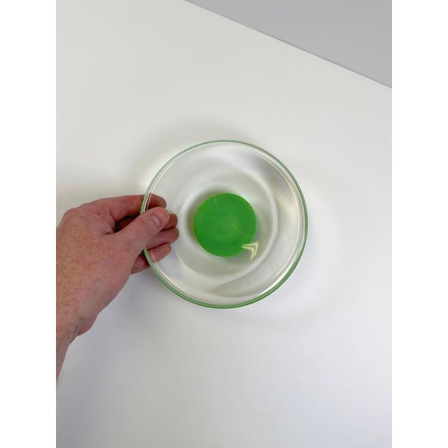 1970s Modernist Green Sommerso Murano Glass Bowl, Italy, 1970s For Sale - Image 5 of 10