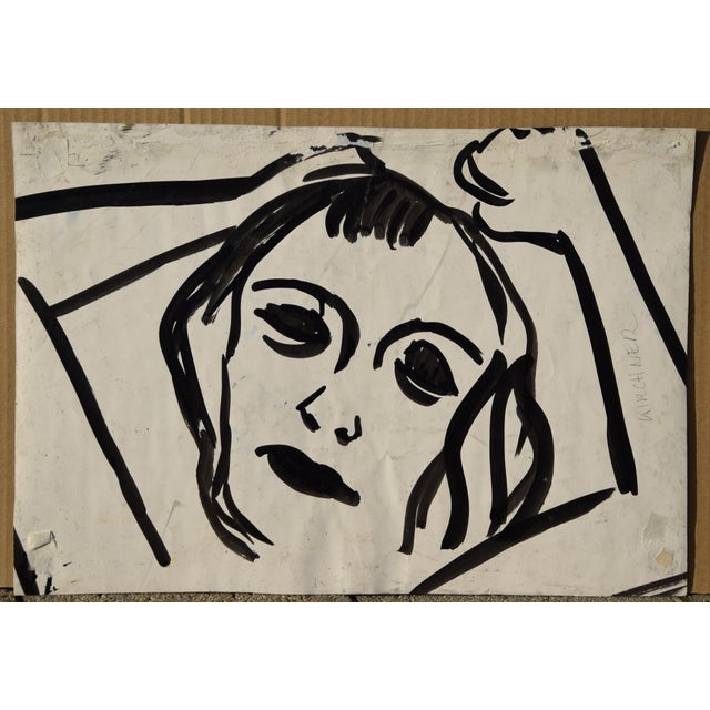 Hans Werner Kirchner, Somber Abstraction (Verso Portrait Study), 1960, Watercolor For Sale - Image 11 of 12