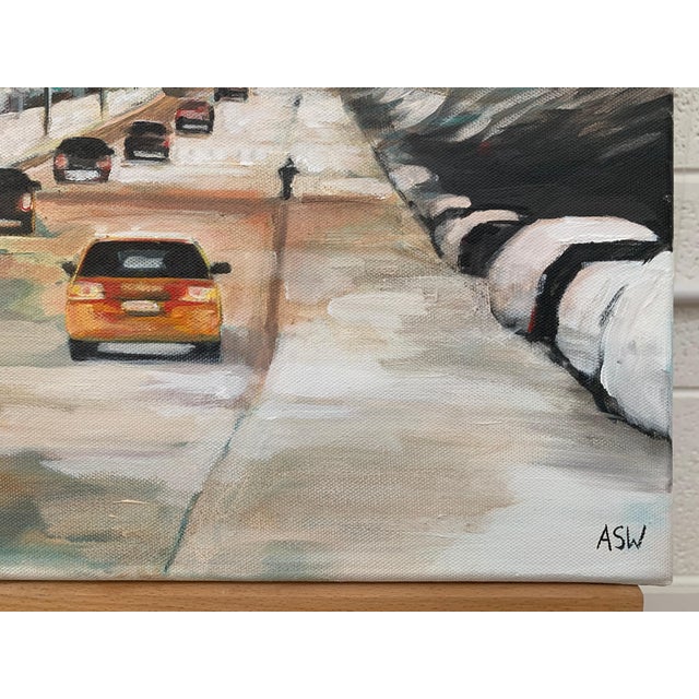 2020s Angela Wakefield, Painting of New York City Taxis in Winter Snow by Contemporary British Artist, 2020 For Sale - Image 5 of 13