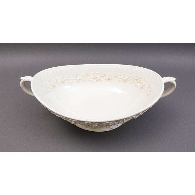 Mid 20th Century Wedgewood Embossed Queensware England Cream on Cream Large Centerpiece Bowl For Sale - Image 10 of 12