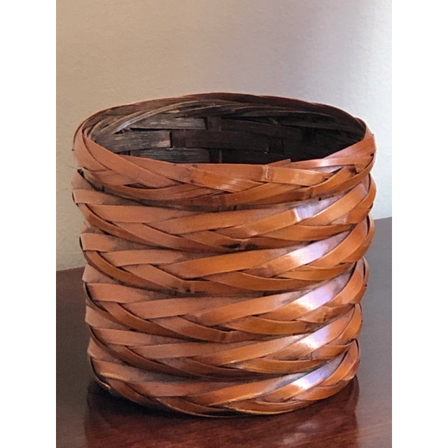 Boho Chic 1970s Rattan Planter Basket For Sale - Image 3 of 13