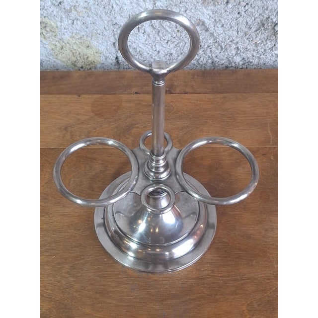 Silver-Plated Oil and Vinegar Set with Bottles and Anchor by Ercuis, 1890s, Set of 3 For Sale - Image 5 of 7