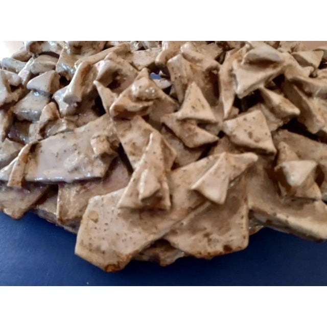 Contemporary #Late 20th Century Geometric Neutral Palette Ceramic Wall Sconce / Earth Tones For Sale - Image 3 of 11
