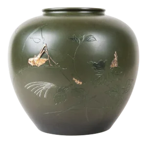 Mid 19th Century Japanese Lacquer Over Metal Vase