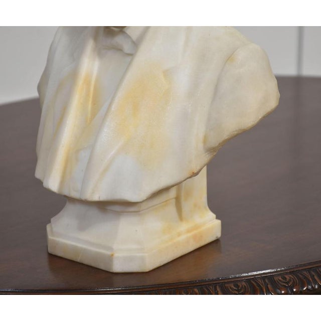 Stone Gentleman Portrait Bust in Marble For Sale - Image 7 of 10