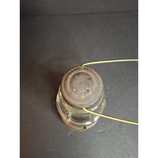 Antique 1870s Brass Skater’s Lantern – Clear Glass Globe & Original Burner For Sale In Boston - Image 6 of 15