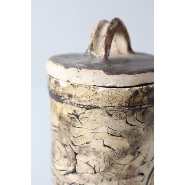 Vintage Handmade Studio Pottery Lidded Jar For Sale - Image 12 of 16