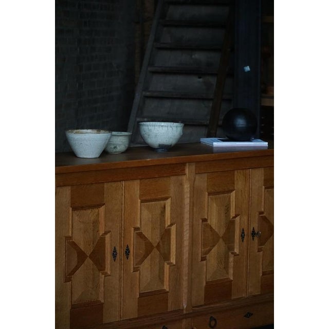 Vintage Danish Oak Sideboard by Henning Kjærnulf, 1950s For Sale - Image 17 of 18