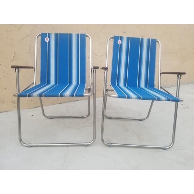 Folding Zip Dee Mid Century Modern Airstream Camping Chairs Set of 2