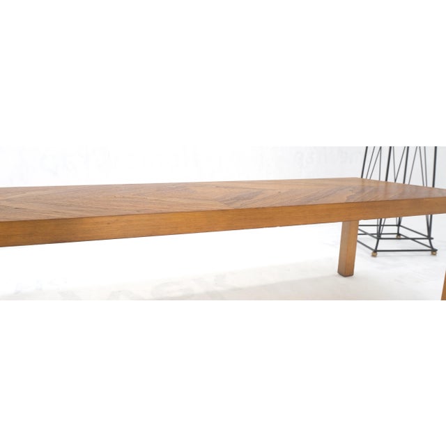 Brown Mid-Century Modern Long Rectangle Walnut Parsons Style Coffee Table For Sale - Image 8 of 12