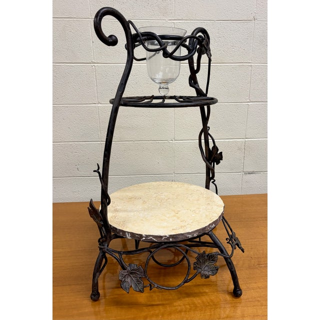 Early 21st Century Bella Toscana Vineyard Wrought Iron Tuscan Style Wine and Cheese Party Server For Sale - Image 5 of 14