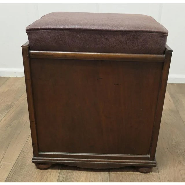 Victorian Walnut Fall Front Piano Stool, 1890s For Sale - Image 6 of 7