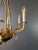 Metal Small Brass Empire Lustre Chandelier in Antique Gold Finish For Sale - Image 7 of 12