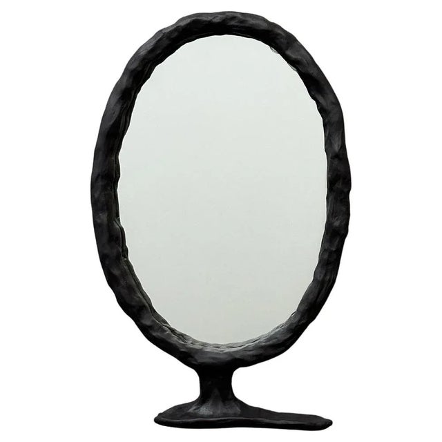 Abstract Wood Mirror and Little Shelf by Atelier Monochrome, Set of 2 For Sale - Image 4 of 9