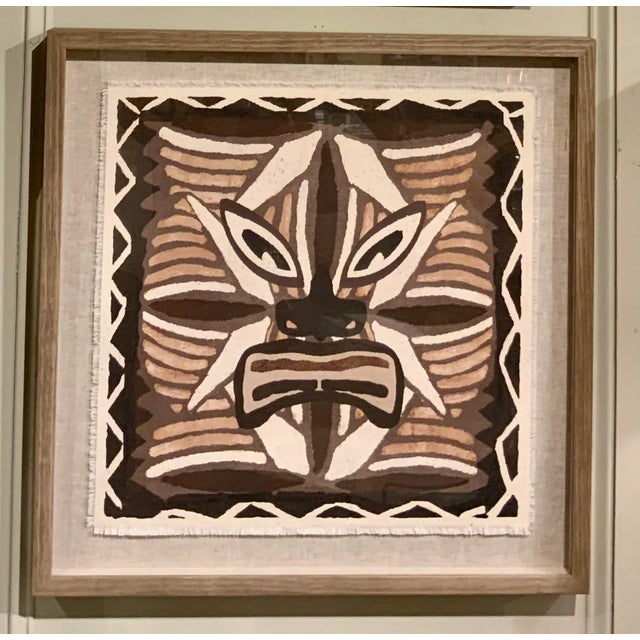 2020s Black and Brown Tribal Giclee on Canvas Shadowbox “Mohea” For Sale - Image 5 of 5