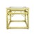 Late 20th Century Square Yellow Chippendale Bamboo and Rattan Side Table With Glass For Sale - Image 5 of 5