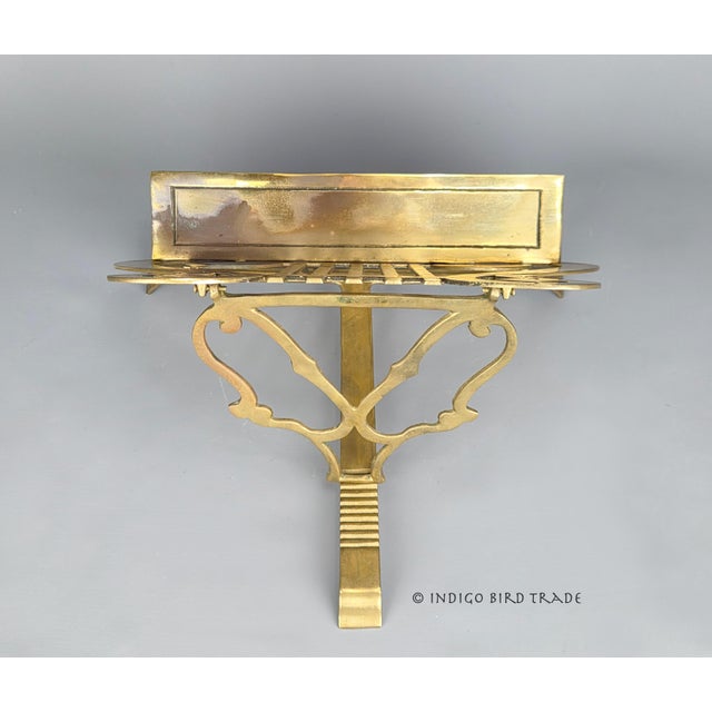 Mid 20th Century Large Vintage Solid Brass Lyre Harp Adjustable Book Stand Holder For Sale - Image 5 of 7