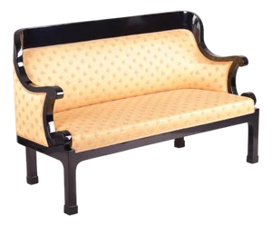 Czech Empire Black and Yellow Sofa, 1810s