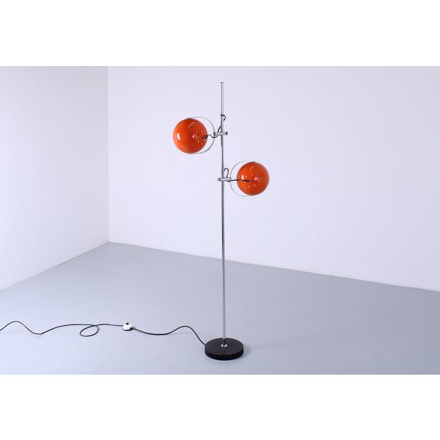 Adjustable Orange Double Eyeball Globe Floor Lamp from Herda, 1970s For Sale - Image 13 of 18