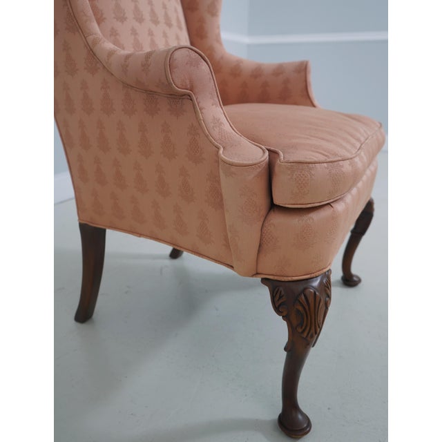 Pair Hickory Chair Co Queen Anne Wing Chairs For Sale - Image 9 of 18