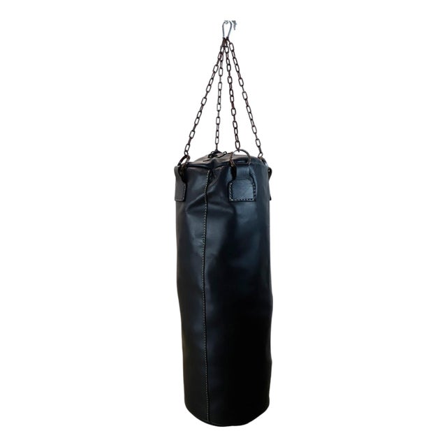 1940s Handmade Leather Gym Punching Boxing Heavy Bag For Sale