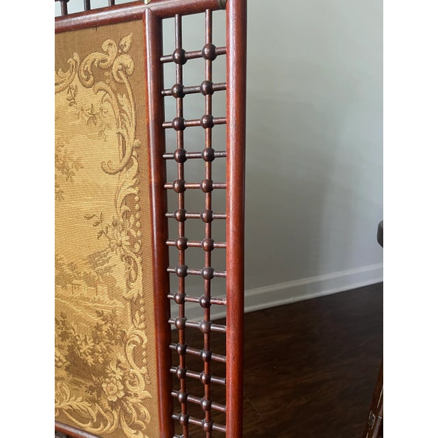 Wood Late 19th Century Victorian Stick and Ball Fireplace Screen For Sale - Image 7 of 12