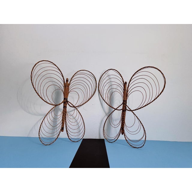 1970s Wicker Butterflies - a Pair For Sale - Image 6 of 11