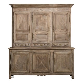 Mid 19th Century French Provincial Brown Wood China & Display Cabinets For Sale