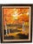 1970s Vintage Autumn Birch Trees & Winding Creek Landscape Painting in Dark Wood Frame For Sale - Image 5 of 6